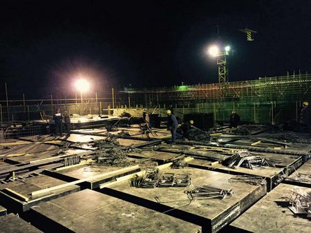 天工公司土建十五部承建的emc网页版登录技术研究院1-3#楼施工进入冲刺阶段