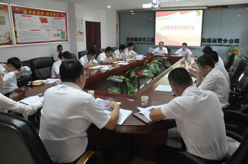 emc网页版登录建设洗选煤运营公司召开上半年经营分析研讨会