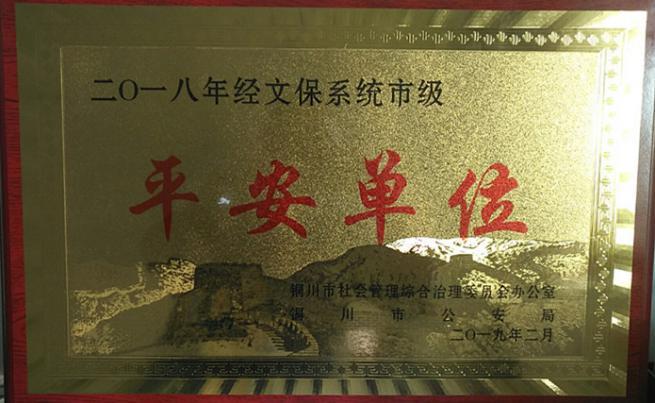 emc网页版登录建设机电安装公司荣获铜川市经文保系统市级“平安单位”
