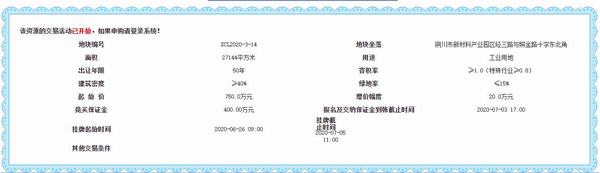  emc网页版登录建设设备租赁中心新区基地项目建设用地进入挂牌出让公示阶段