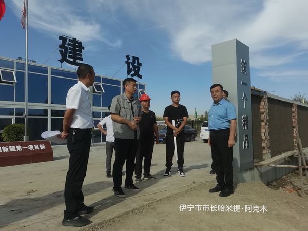 伊宁市委副书记、政府党组书记、市长哈米提•阿克木莅临emc网页版登录建设天工公司承建的煤炭储运中心基地建设项目检查指导工作