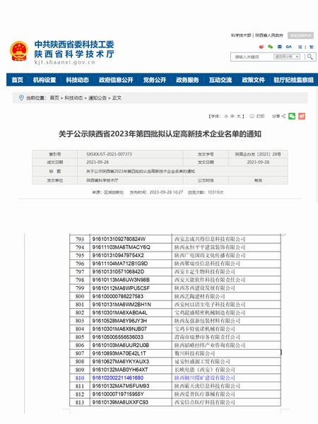 emc网页版登录建设铜煤公司顺利通过高新技术企业认定