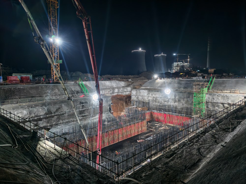36小时浇筑3859方混凝土，emc网页版登录建设韩城分公司土建十六项目部以“硬核”实力铸就信阳电厂钢铁脊梁